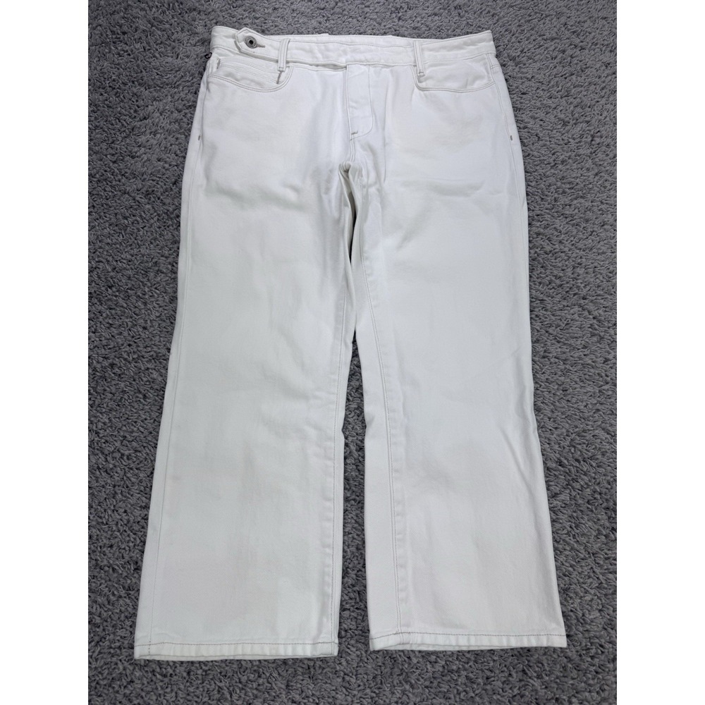 Polo Jeans Co VTG‎ Hallie Crop Jeans Women 14 White Wide Leg Straight 25" Inseam